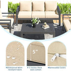 AECOJOY 7-teiliges Gartenmöbelset aus Aluminium für draußen