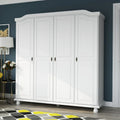 Palace Imports Kyle kledingkast met 4 deuren, 100% massief hout, met deuren van massief hout of spiegeldeuren