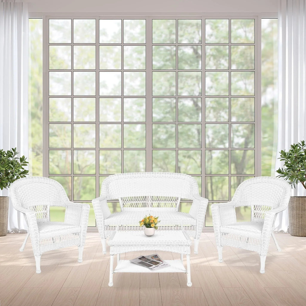 4-teiliges Gesprächsset aus Rattan für die Terrasse
