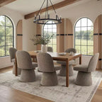 Set di 6 sedie da pranzo moderne girevoli a 360 e senza braccioli, con base a piedistallo, eleganti sedie d'accento per cucina, sala da pranzo o ufficio-Panipeachy