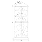 Eckvitrine, Kirschbaum/Walnuss, Glasvitrine mit 4 Türen