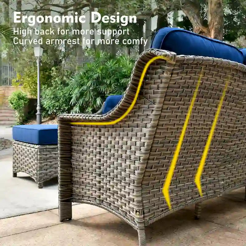 XIZZI 9-delige loungeset voor buiten met draaibare stoel