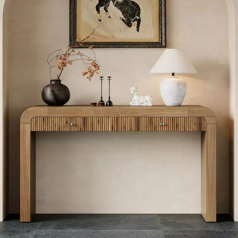 Whisen rustieke consoletafel, haltafel of bijzettafel met geribbelde ladefront