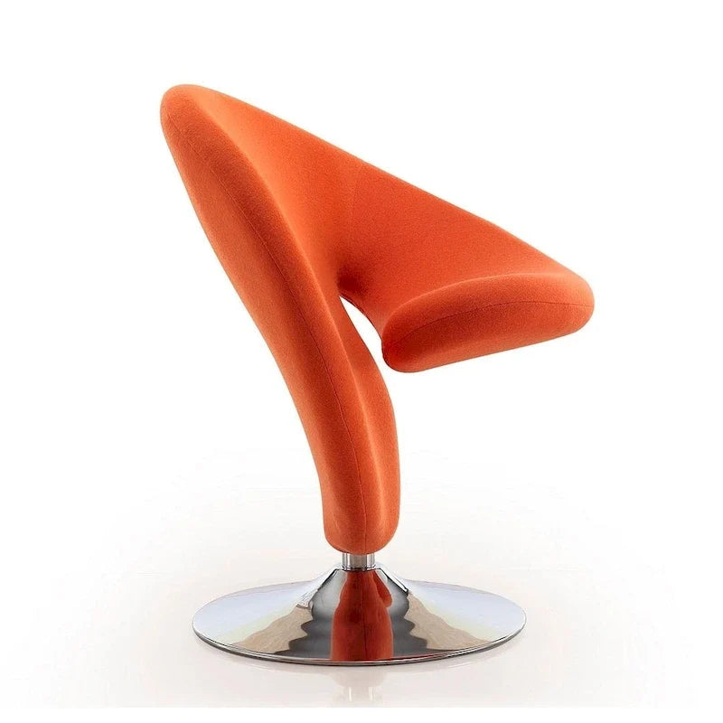 Manhattan Comfort Curl Akzent-Drehsessel aus Wollmischgewebe mit Chromgestell (2er-Set)