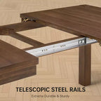Moderne eetset - 80 tafel + 6 gestoffeerde stoelen, massief houten frame, tafelcapaciteit van 400 lbs, eenvoudig te monteren