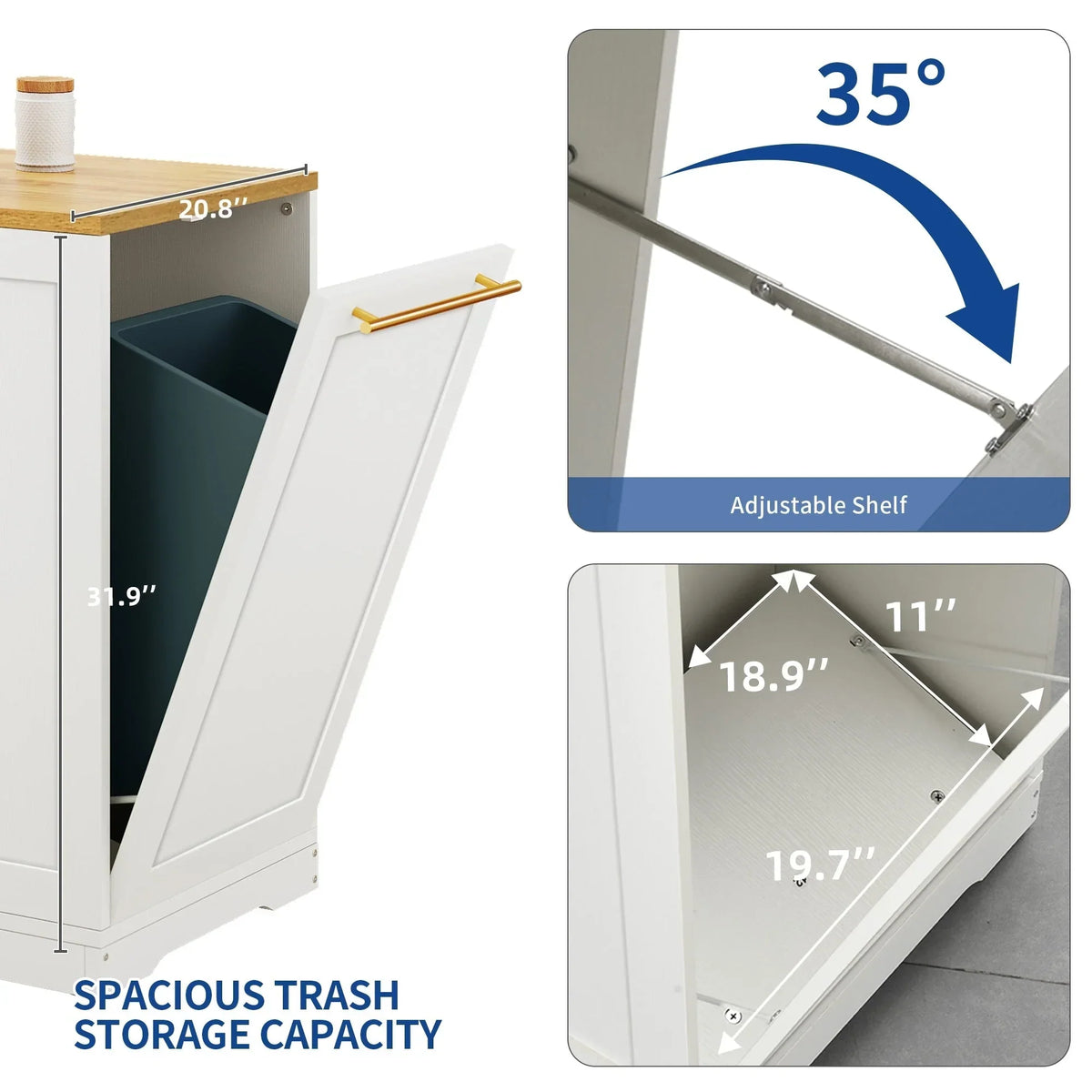 Meuble îlot de cuisine roulant Moasis de 53 pouces, avec rangements, portable et mobile