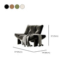 Fauteuil d'appoint contemporain noir en chenille capitonnée sans accoudoirs