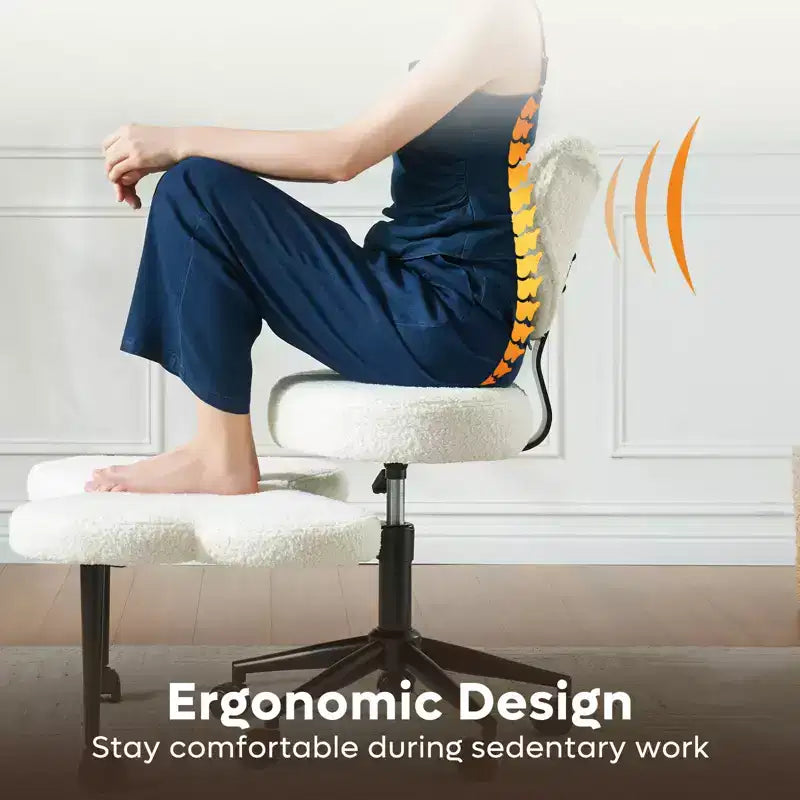 Sedia da ufficio ergonomica Pinmoco a gambe incrociate, sedia da meditazione regolabile in altezza, girevole a 360, con supporto lombare, per attività e ufficio, sedia per ADHD