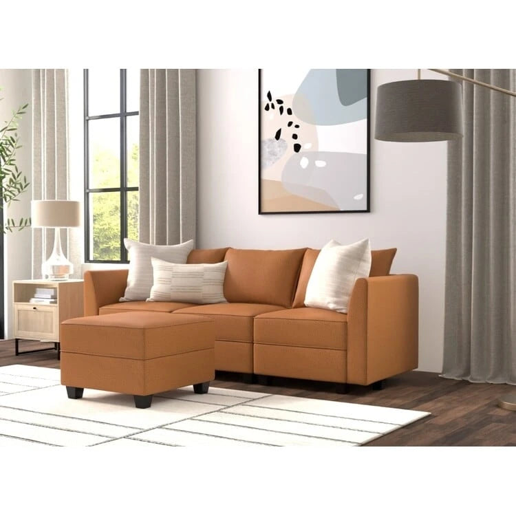 Modern DIY Collection - Convertible Modular Sectional Sofa - Linen Sofa Couch for Living Room Apartment Office