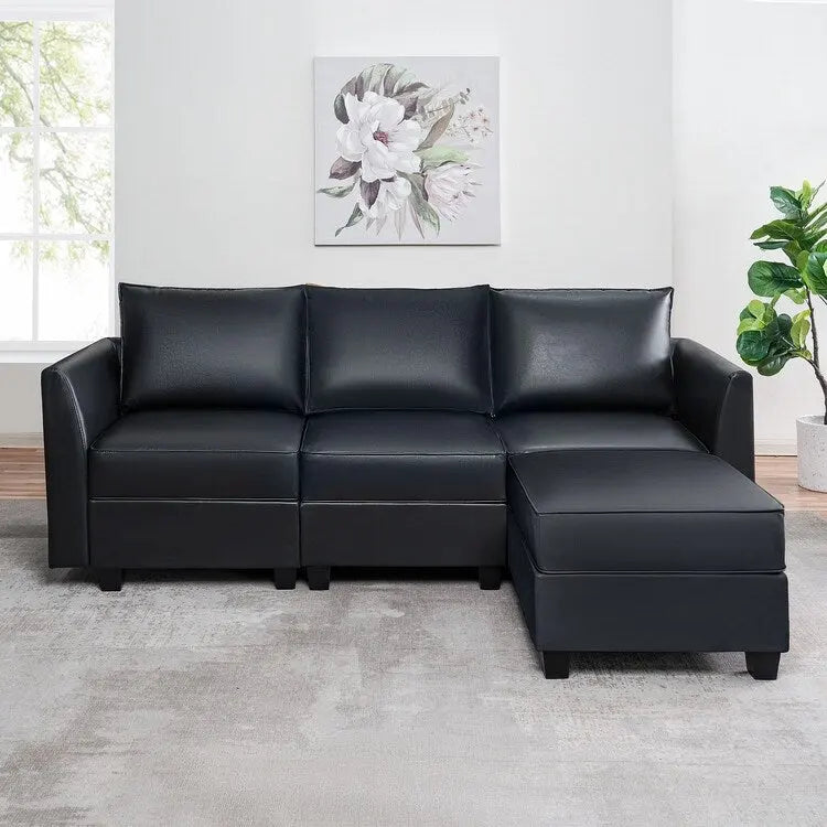 Modern DIY Collection - Convertible Modular Sectional Sofa - Linen Sofa Couch for Living Room Apartment Office