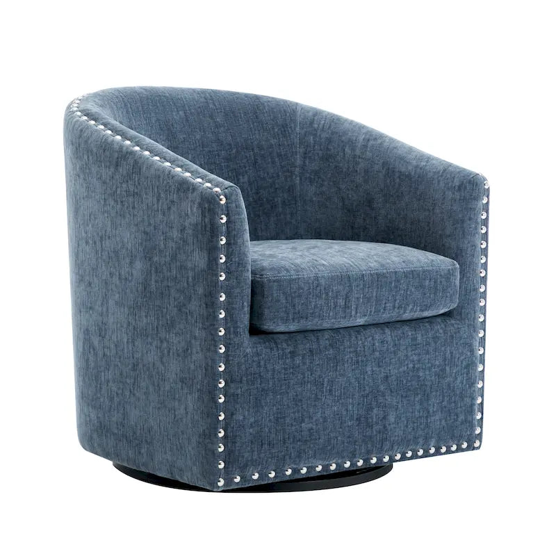 Porthos Home Wesa Swivel Fabric Upholstered Barrel Accent Chair