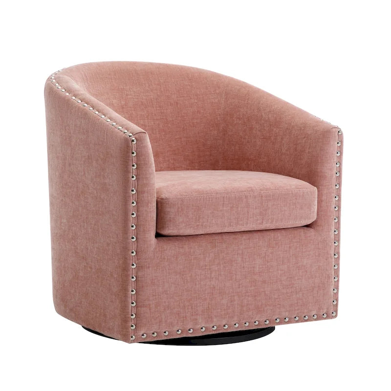 Porthos Home Wesa Swivel Fabric Upholstered Barrel Accent Chair