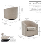Porthos Home Wesa Swivel Fabric Upholstered Barrel Accent Chair