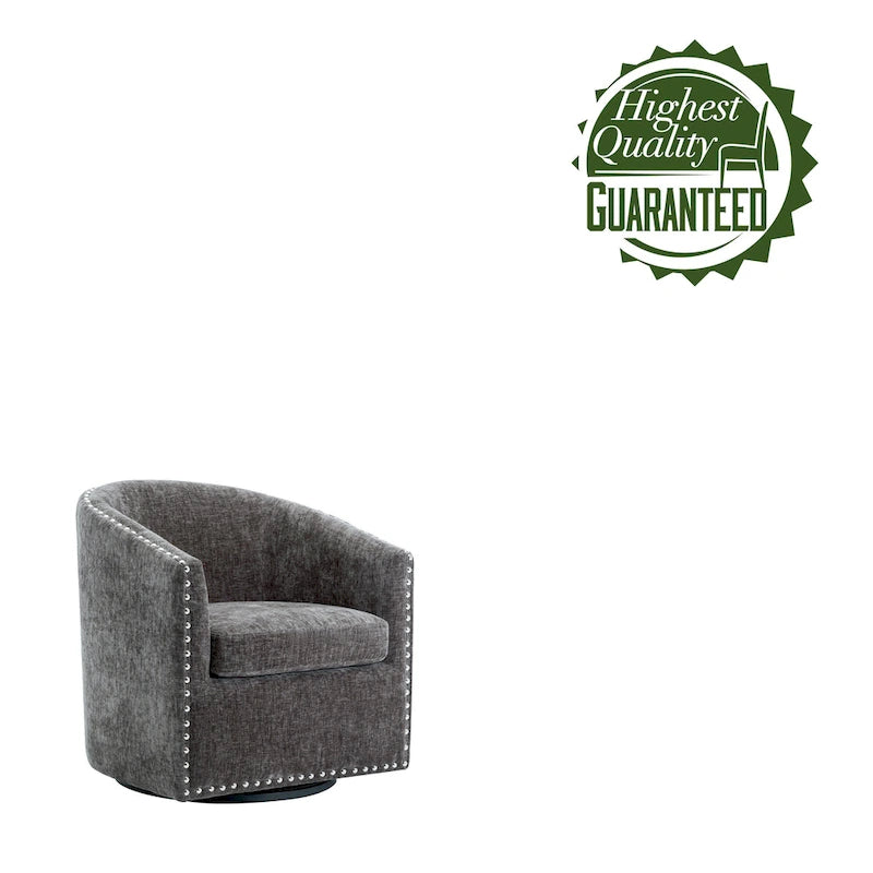 Porthos Home Wesa Swivel Fabric Upholstered Barrel Accent Chair