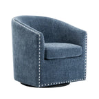 Porthos Home Wesa Swivel Fabric Upholstered Barrel Accent Chair