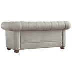 Grey Linen Tufted Loveseat, 2-Seat