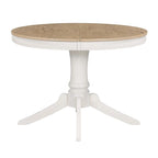 5-Piece Retro Functional Dining Table Set Wood Round Extendable Dining Table and 4 Upholstered Dining Chairs