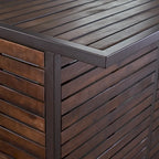 Brown Acacia Wood & Iron 5-Piece Bar Set, Seats 4