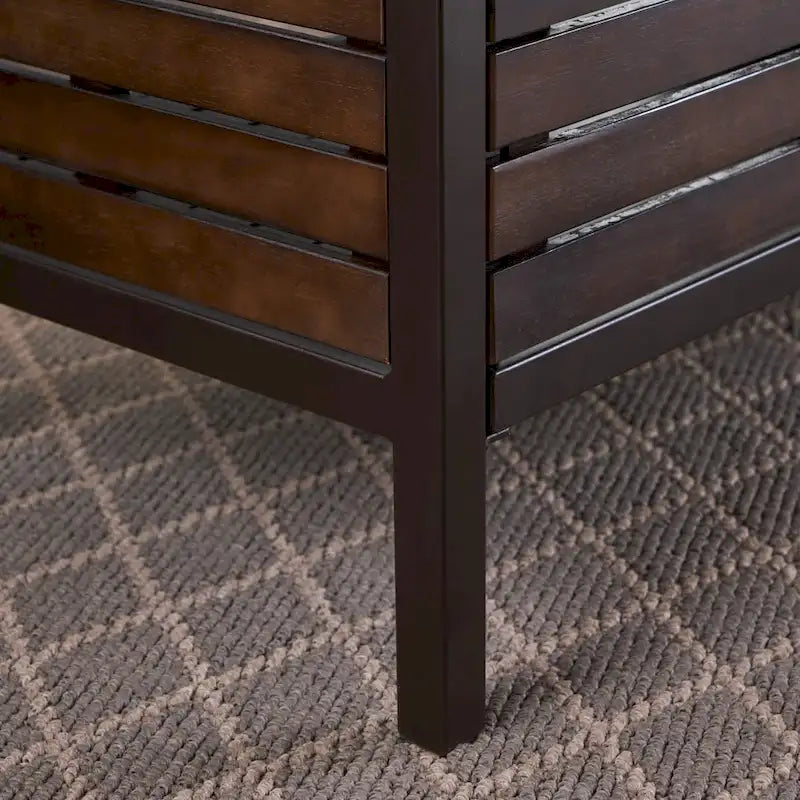 Brown Acacia Wood & Iron 5-Piece Bar Set, Seats 4