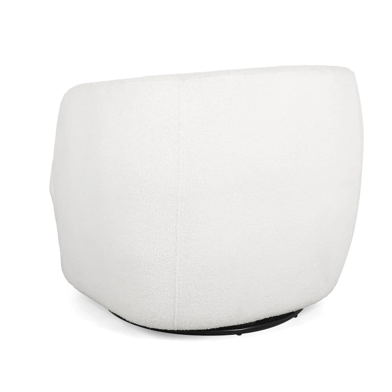 Mokena Textured Boucle Upholstered Swivel Club Chair by Christopher Knight Home