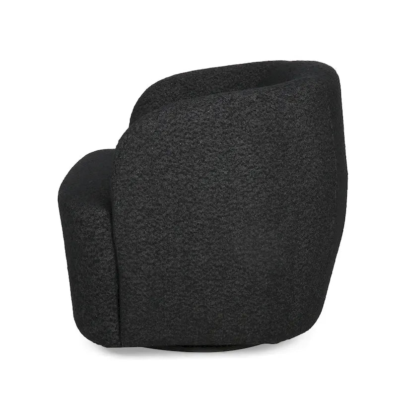 Mokena Textured Boucle Upholstered Swivel Club Chair by Christopher Knight Home