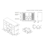 DH BASIC Industrial 7-shelf Buffet with Wine Bottle Storage by Denhour