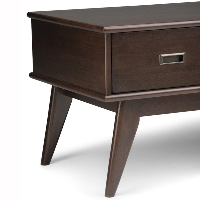 WYNDENHALL Tierney SOLID HARDWOOD 48 inch Wide Rectangle Mid Century Modern Coffee Table - 48 W x 22 D x 20 H