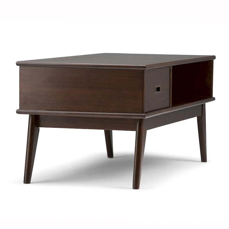 WYNDENHALL Tierney SOLID HARDWOOD 48 inch Wide Rectangle Mid Century Modern Coffee Table - 48 W x 22 D x 20 H