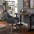 Faux Leather Swivel Accent Chair, Single Seat – Cognac / White / Grey / Brown / Light Grey