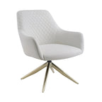 Faux Leather Swivel Accent Chair, Single Seat – Cognac / White / Grey / Brown / Light Grey