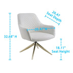 Faux Leather Swivel Accent Chair, Single Seat – Cognac / White / Grey / Brown / Light Grey