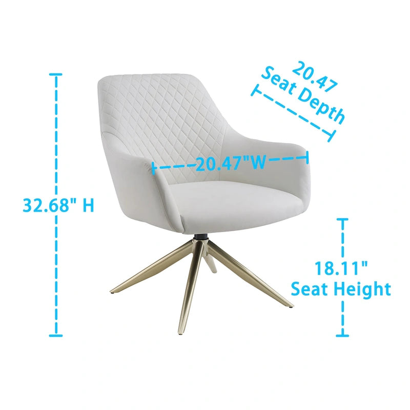 Faux Leather Swivel Accent Chair, Single Seat – Cognac / White / Grey / Brown / Light Grey
