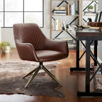 Faux Leather Swivel Accent Chair, Single Seat – Cognac / White / Grey / Brown / Light Grey