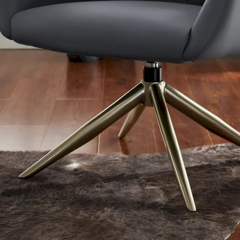Faux Leather Swivel Accent Chair, Single Seat – Cognac / White / Grey / Brown / Light Grey