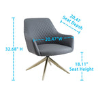 Faux Leather Swivel Accent Chair, Single Seat – Cognac / White / Grey / Brown / Light Grey