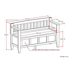 WYNDENHALL Riverside SOLID WOOD 48 inch Wide Contemporary Entryway Storage Bench - 20 inch wide