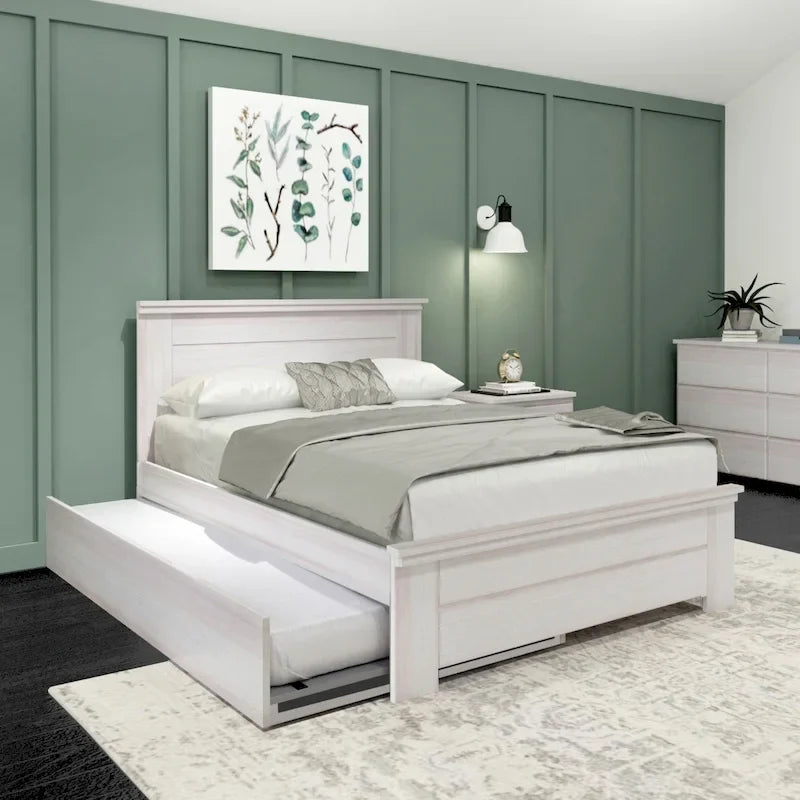 Plank and Beam Farmhouse Full Bed with Panel Headboard with Trundle