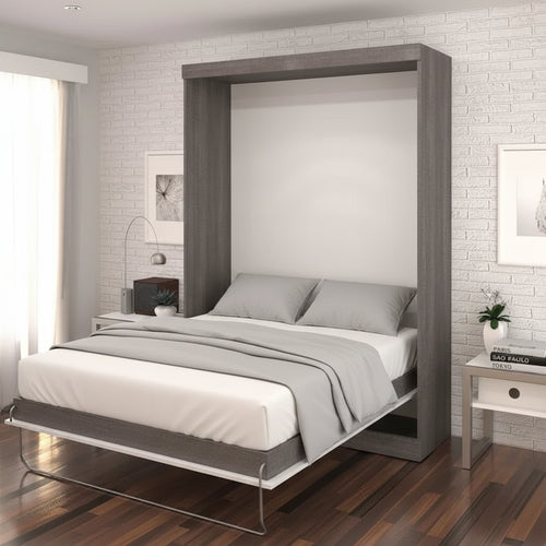 Bestar Nebula Full Murphy Bed with Storage, Wall Bed for Guest Room