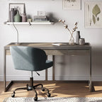 Solid Acacia Wood Industrial Desk – Distressed / Farmhouse, 1-Person