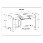 Solid Acacia Wood Industrial Desk – Distressed / Farmhouse, 1-Person