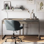 Solid Acacia Wood Industrial Desk – Distressed / Farmhouse, 1-Person