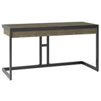 Solid Acacia Wood Industrial Desk – Distressed / Farmhouse, 1-Person