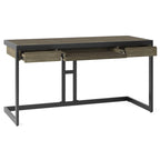 Solid Acacia Wood Industrial Desk – Distressed / Farmhouse, 1-Person