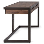 Solid Acacia Wood Industrial Desk – Distressed / Farmhouse, 1-Person