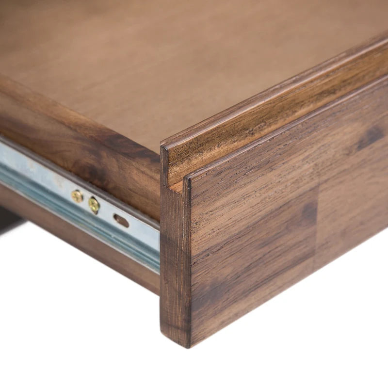Solid Acacia Wood Industrial Desk – Distressed / Farmhouse, 1-Person