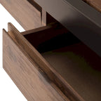 Solid Acacia Wood Industrial Desk – Distressed / Farmhouse, 1-Person