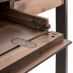 Solid Acacia Wood Industrial Desk – Distressed / Farmhouse, 1-Person