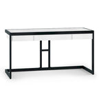 Solid Acacia Wood Industrial Desk – Distressed / Farmhouse, 1-Person