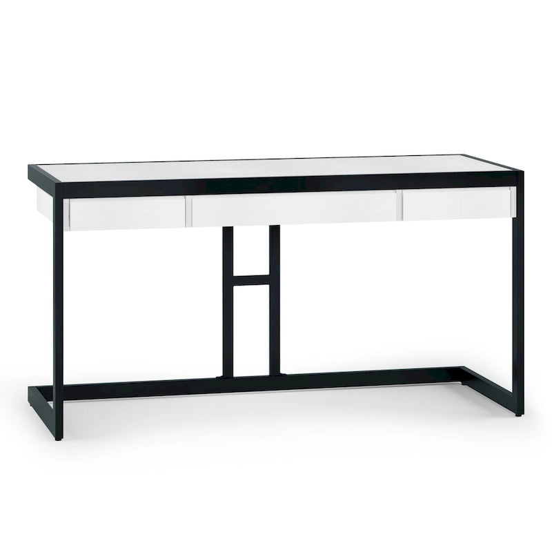 Solid Acacia Wood Industrial Desk – Distressed / Farmhouse, 1-Person