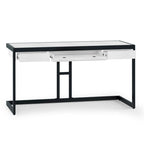 Solid Acacia Wood Industrial Desk – Distressed / Farmhouse, 1-Person